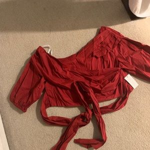 Crop top shirt with tie